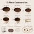 Ceramic Nonstick Cookware Set – Healthy Pots and Pans with Removable Handle