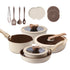 Ceramic Nonstick Cookware Set – Healthy Pots and Pans with Removable Handle
