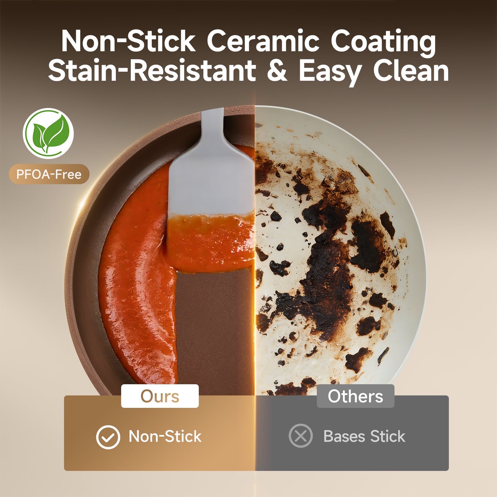 Ceramic Nonstick Cookware Set – Healthy Pots and Pans with Removable Handle