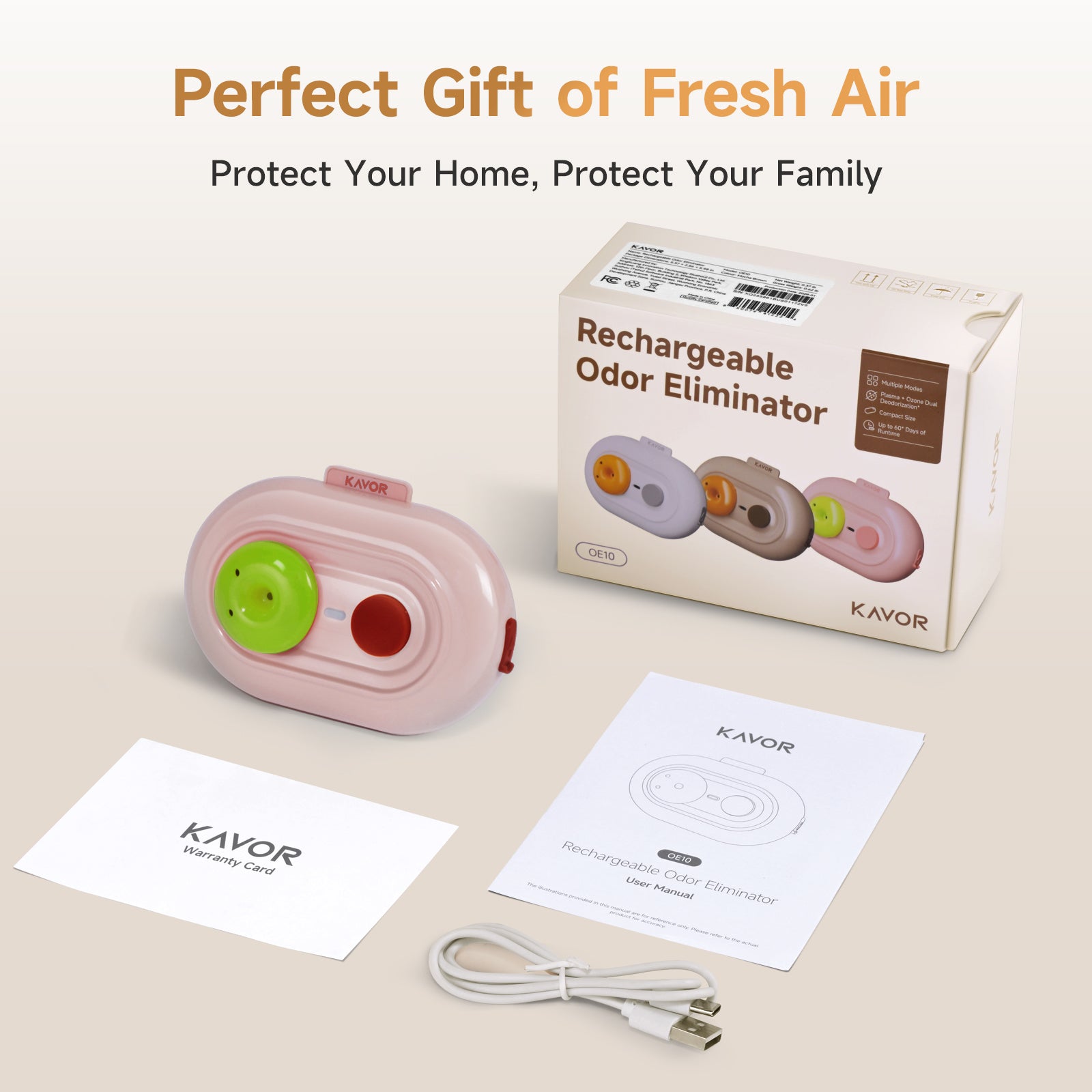 Plasma Ozone Deodorizer for Fridge, Car, Closet & Pet Areas